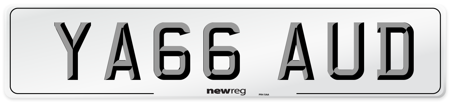 YA66 AUD Number Plate from New Reg
